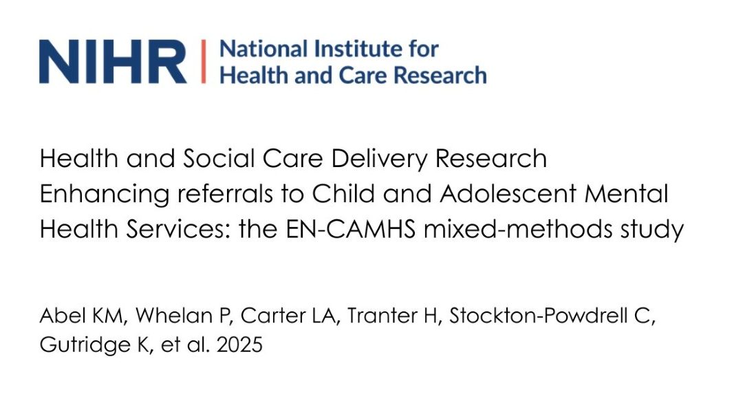 New Research: Enhancing referrals to Child and Adolescent Mental Health Services (CAMHS)