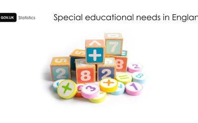 Gov.UK Statistics: Special educational needs in England. Multi coloured play blacks to represent Special Educational Needs.